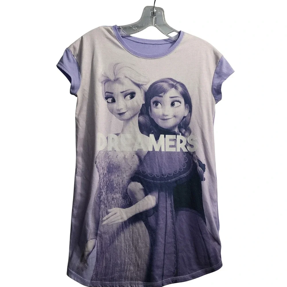 Disney Frozen Elsa Anna Graphic T Shirt Top Kids Size M 8 9 Years‎ Dreamers